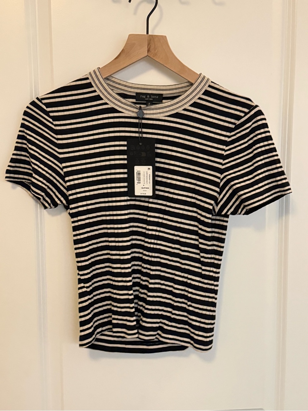 rag & bone Luca Stripe Contrast Tee Size M